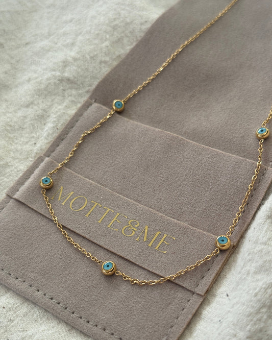 Golden Turquoise Nazar Necklace