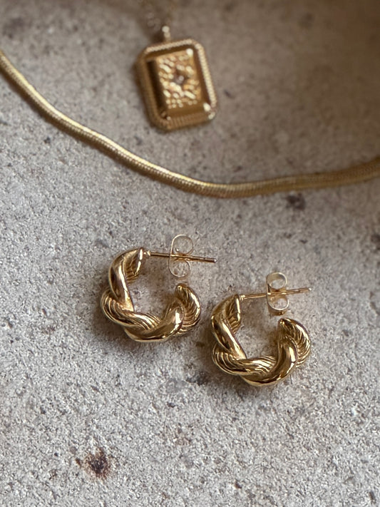 Golden mini vintage Hoops